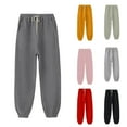 thumbnail image 2 of ctdiral Women's Plus Size Sweatpants Elastic Waist Loose Fit Lightweight Drawstring Trousers Fall Winter Thin Fleece Lounge Pants with Pockets Tapered Pants Black L, 2 of 6