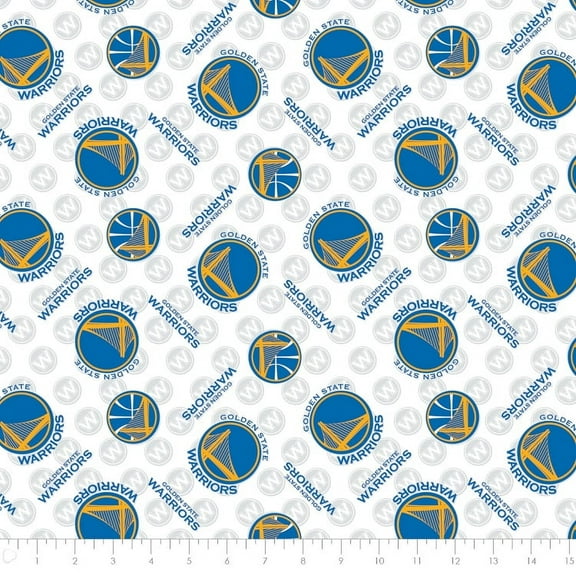 Cotton Golden State Warriors NBA Pro Basketball Sports Team Cotton Fabric Print by the Yard (83gsw0002s)