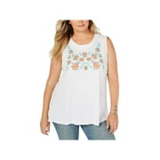 STYLE & COMPANY $44 Womens New White Printed Floral Halter Top PM Petites B+B
