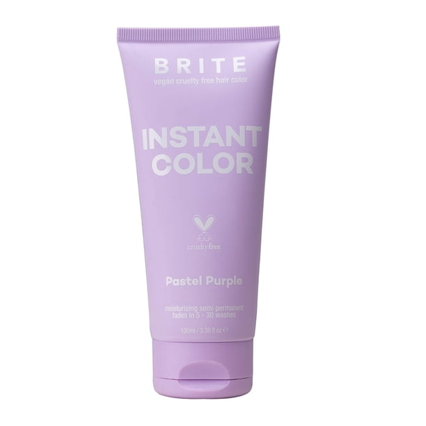 Tinte para el cabello semipermanente Brite Pastel Purple - Tinte para el cabello hidratante vegano y libre de crueldad animal que dura hasta 30 lavados (100 ml)