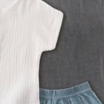 thumbnail image 5 of NOLDARES Toddler Baby Boy Clothes Cute Outfit Striped T-Shirt with Leather Tag + Short Set 3 Months-3 Years Blazer,2-3 Y, 5 of 6