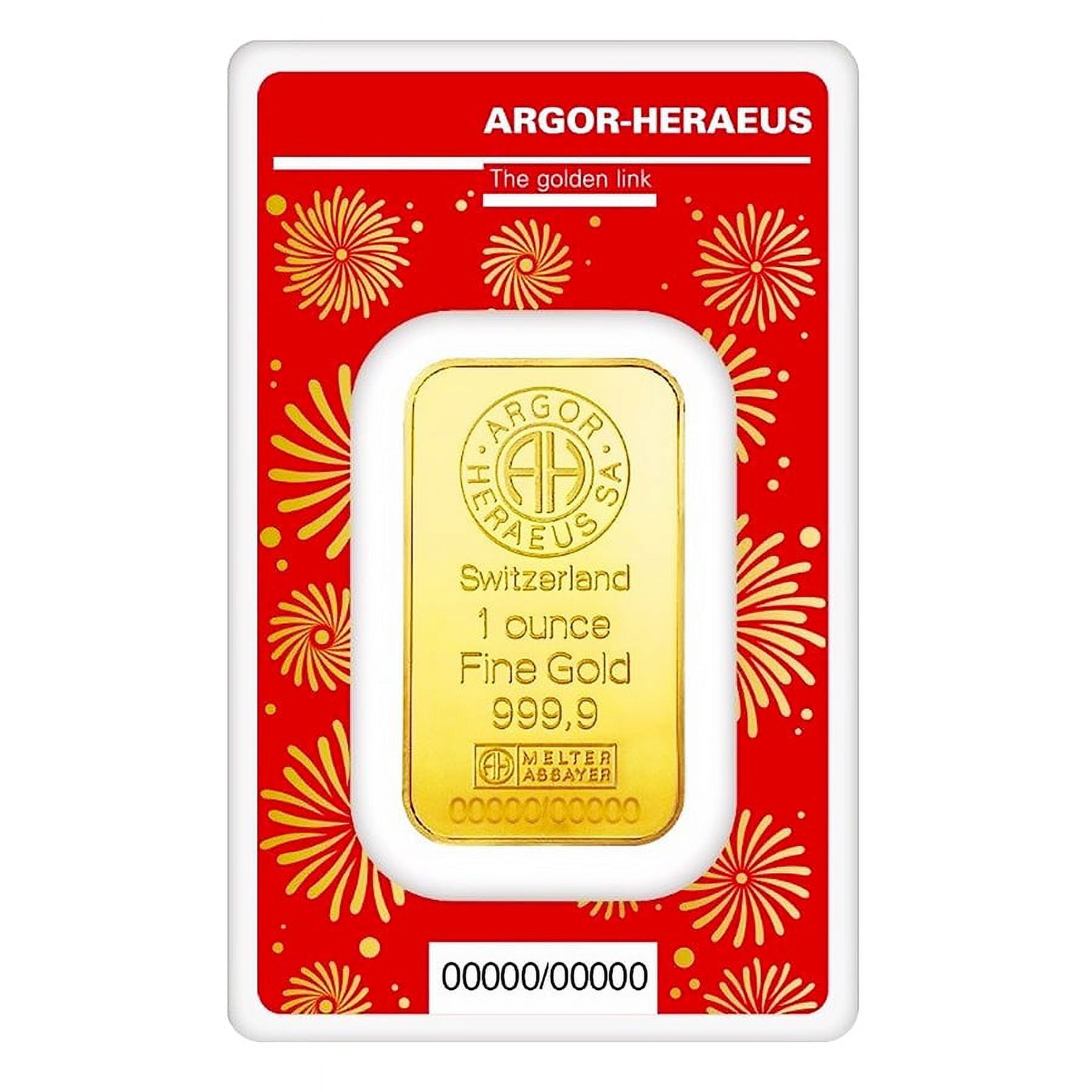 Argor Heraeus 2024 Lunar Dragon Gold Bar, 1 oz, .9999 Fine, New in