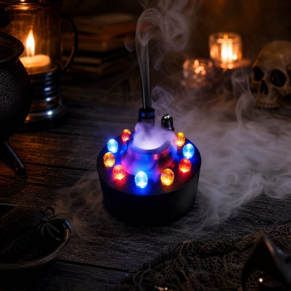 Eolstice Halloween LED Fog Machine, USB Witch Cauldron Use, Colorful LED Water Atomizer, Automatic Mist Sprayer, Indoor Outdoor Decor, Yard Garden Use