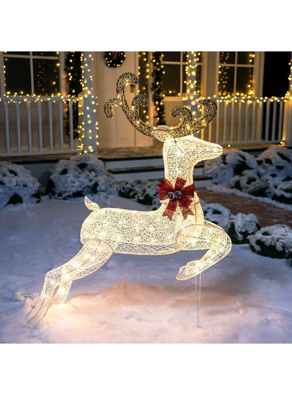 Outdoor Reindeer Decor in Outdoor Christmas Decorations