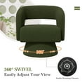 thumbnail image 4 of Hawsaiy Swivel Barrel Accent Chair, Oversized Teddy Upholstered Armchair with 360° Rotation, Modern Comfy Lounge Chair for Living Room, Bedroom, Office, Green(2Pcs), 4 of 10