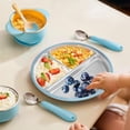 thumbnail image 3 of OIUR Divided Dining Plate with Suction Cups Stainless Steel Baby Plates Toddler Meal Tray Non-Slip Silicone Cover Heat-Insulated Feeding Tray, 3 of 7