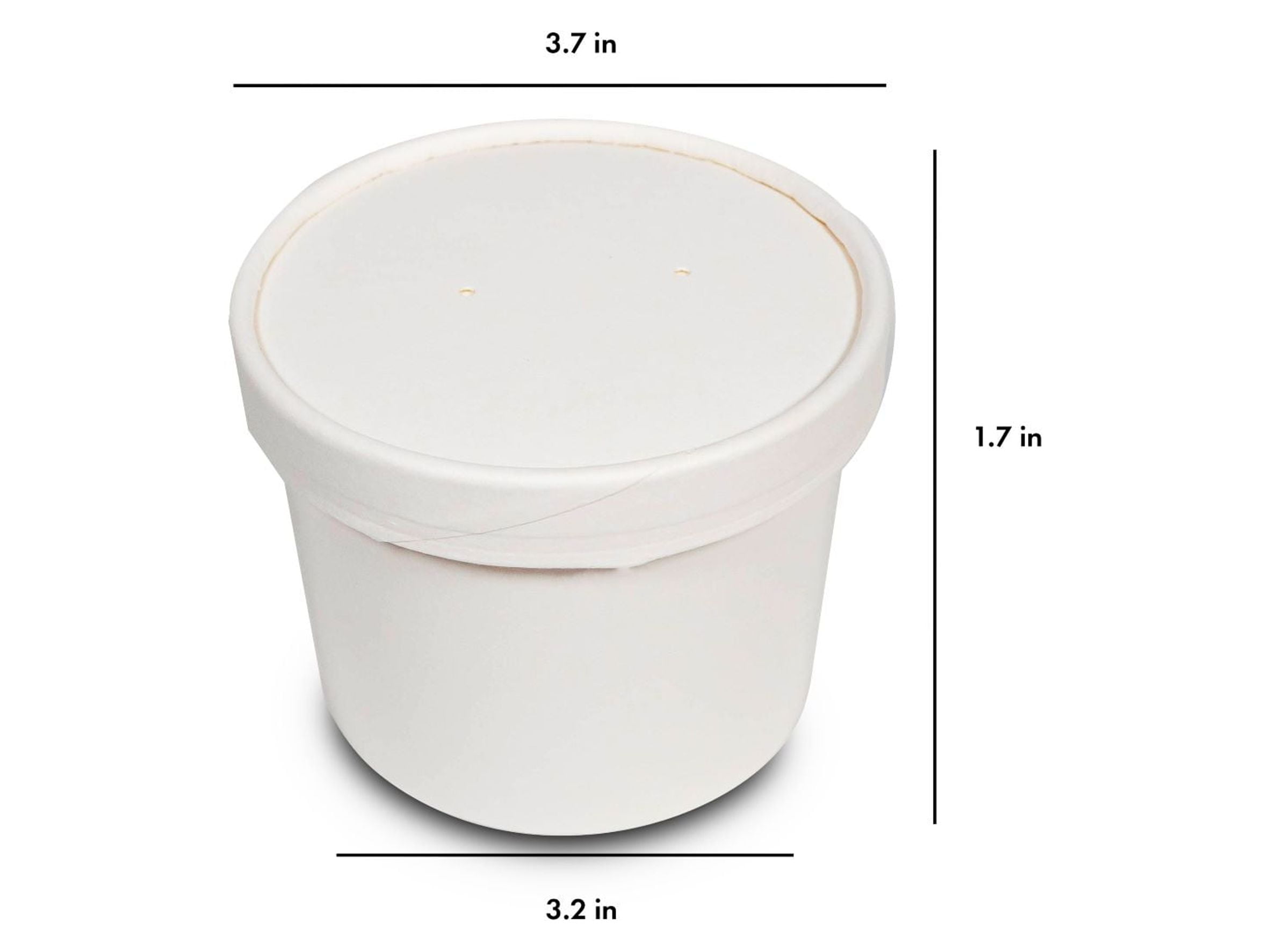 Yocup 8 oz White Paper Ice Cream Container with Vented Paper Lid Combo - 1  case (250 set)