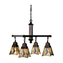 26"W Mackintosh Leaf 4 Lt Chandelier