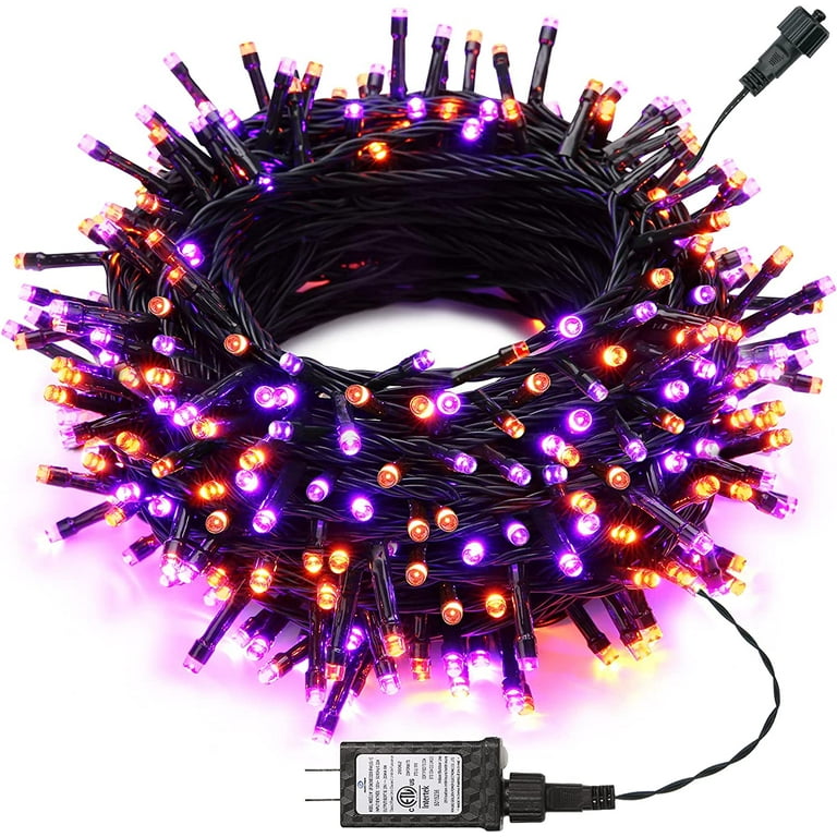 The Holiday Aisle® Halloween Window Lights, Hanging Halloween Decorations  Orange Purple Cat Spider And Bat 183 Leds Indoor String Lights Remote 8  Flashing Modes Timer Curtain Lights Max Connect 2 Sets