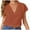 Coffee, variant on Women’s Summer Solid Color Linen‑Cotton V Neck Blouse – 65% Cotton 35% Linen Blend, Loose Fit Half Sleeve Top, Breathable Casual Shirt Hot Pink XS