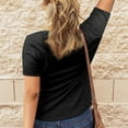 thumbnail image 4 of CHGBMOK Plus Size Spring Tops for Women Fashion Casual O-Neck Leopard Pattern Print Ruffle Short Sleeve Top Summer Beach Tops on Clearance, 4 of 8