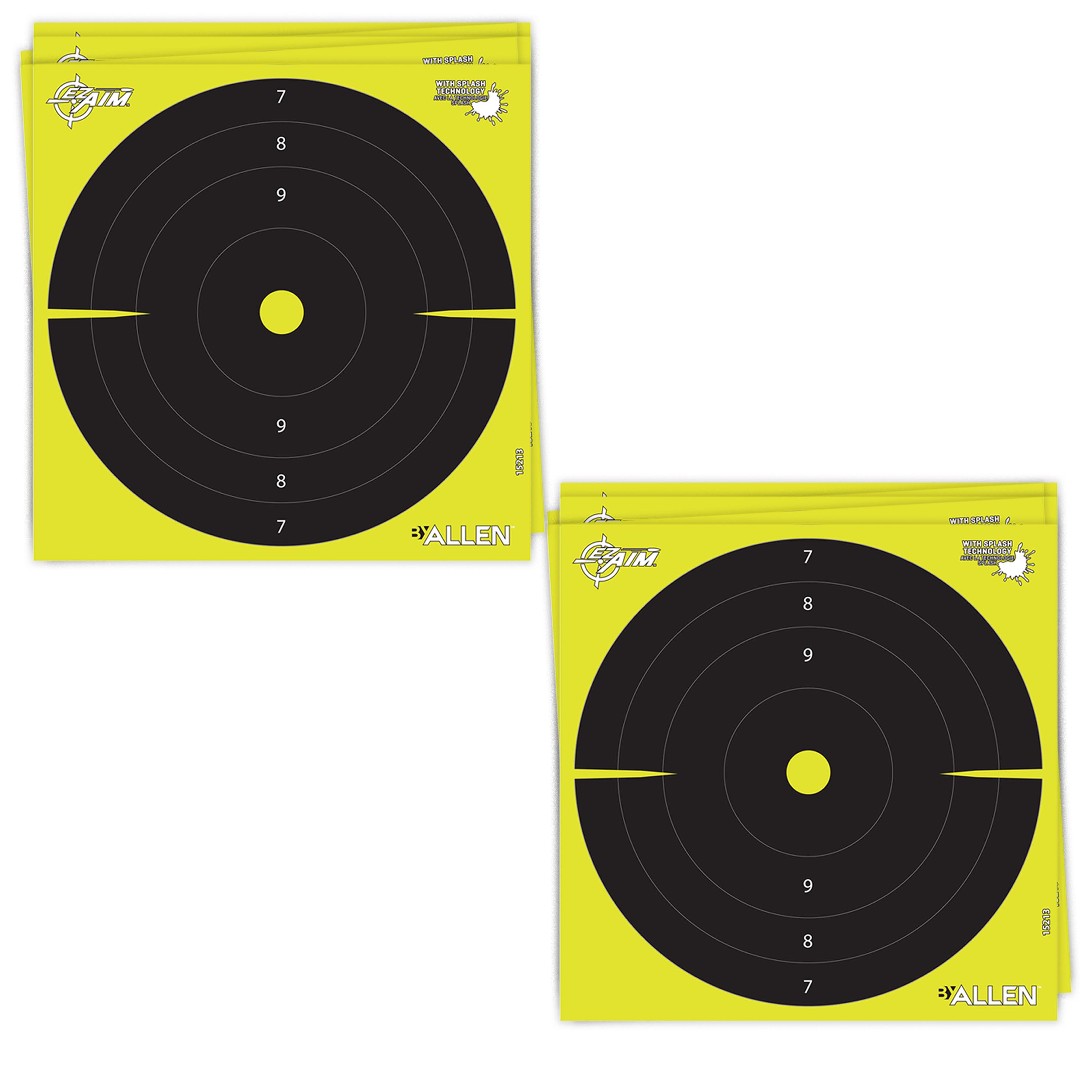 Ez Aim Splash Bullseye Paper Shooting Targets, 8"W x 8"H, 25-Pack, Multi, 2 Pack