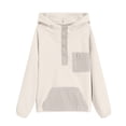 thumbnail image 5 of Povozer Girls Zip Up Hoodies Teen Fleece Full-Zip Sweatshirts Jacket,Girls Fleece Pullover Hooded Sweatshirt Hoodie For Teen Girl Winter Button Jacket Coat with Pocket Size 13-14 Years,Beige, 5 of 6