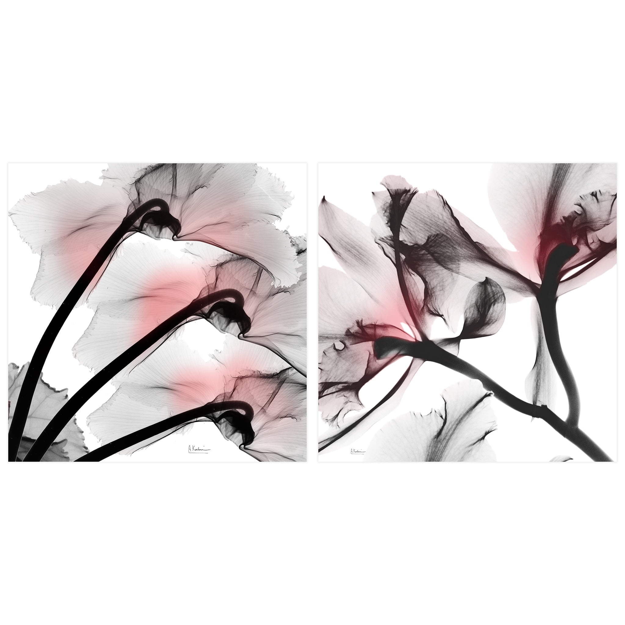 Empire Art Direct Coral Luster Driptych Frameless Free Floating Tempered Glass Panel Graphic Wall Art, 24" x 24" x 0.2" each, Ready to Hang