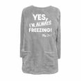 thumbnail image 4 of Sexlip Womens Hooded Sweatshirt Freelancing Slogan Print Design Pocket Soft Fabric Relaxed Silhouette for Daily Wear Gray S, 4 of 4