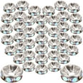 thumbnail image 2 of KAKOWELY Loose Beads 200pcs Rondelle Alloy Rhinestone Spacer Beads Charms for Jewelry Making0.24"X0.24"X0.08", 2 of 4