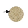 thumbnail image 2 of Planche Pendule Ronde en Bois Sculpté avec Pendentif Noir Collier Décoration Maison, 2 of 9