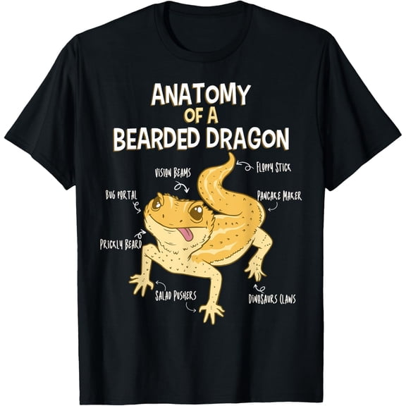 Anatomy Of A Bearded Dragon Lizard Funny Bearded Dragon T-Shirtmen and women can wear, black, white, gifts.S,M,L,XL,2XL,3XL,176XL