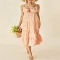 thumbnail image 2 of Solid Spaghetti Strap Midi Cami Dress for Women - Perfect for Parties and Beach, 2 of 9