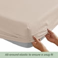 thumbnail image 3 of Elegant Comfort 4-Piece Microfiber Bed Sheet Set, King, Cream - Deep Pocket, 3 of 9