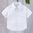 thumbnail image 2 of Mercatoo Toddler Collared Short Sleeve 𝐏o𝗹o Soft Solid Dress Shirt for Baby Boys Girls Cute Summer Comfortable Tee Tops with Pocket, 2 of 8