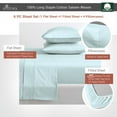 thumbnail image 4 of Pizuna 400 Thread Count 6Pc Baby Blue Luxury Bed Sheets Set King With 4 Pillow Cases, 100% Long Staple Cotton Sateen Sheets King, Light Weight Soft Bed Sheets Fits Upto 15Inch, 6Pc Value Pack, 4 of 6