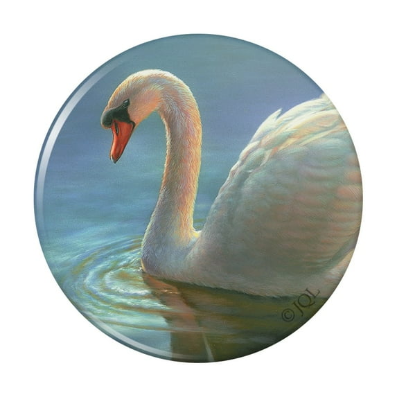 Mute Swan Morning Light Painting Pinback Button Pin