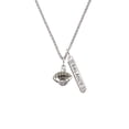 thumbnail image 2 of Delight Jewelry Silvertone Football Spinner Silvertone Balance Bar Charm Necklace, 23", 2 of 4