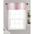 thumbnail image 3 of Pink White Ombre Kitchen Valances for Windows Farmhouse Linen Window Valance Curtain for Living Room Window Treatment Romantic Minimalist Modern Art Valance Rod Pocket Topper Drape, 42 x 12 Inch, 3 of 6