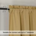 thumbnail image 2 of OVZME 45 Inch Gold Short Curtains, Light Filtering Faux Linen Textured Half Curtains, Semi Privacy Short Drapes for Small Window/Kitchen Door/Bedroom/Living Room, 30x45, 2 Panels, Gold, 2 of 6