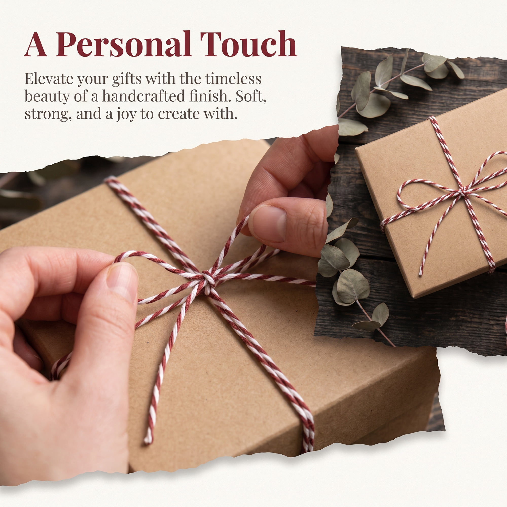 Unique Bargains Natural Jute Twine for Gift Wrapping and Crafting Uses Dark Red 10.9 Yard