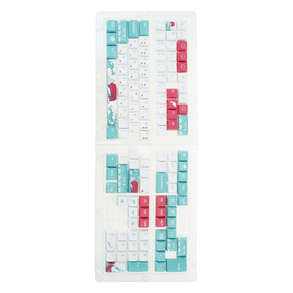 Customizable PBT Keycaps Set Coral Sea Pattern XDA/OEM Keycaps For Mechanical Keyboards,Korean Keycaps Solid Builds