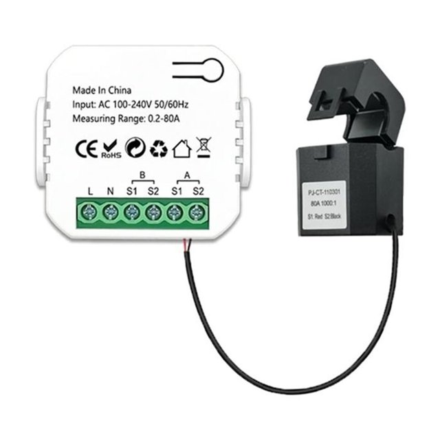 Tuya Energy Meter 80A With CT Clamp App Kwh Power Consumption Monitor Electricity Statistics ,Long Lasting