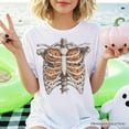 thumbnail image 5 of Ribcage Pumpkins T-Shirt, Retro Skeleton Halloween Tee for Spooky Season, 5 of 6
