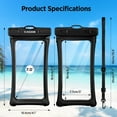 thumbnail image 5 of [Floatable] Floating Universal Waterproof Phone case 2 Pack-Up to 7.0",Phone Pouch with Adjustable Neck Lanyard,IPX8 Cellphone Dry Bags for Vacation Water Activities（Black+Light Blue）, 5 of 5