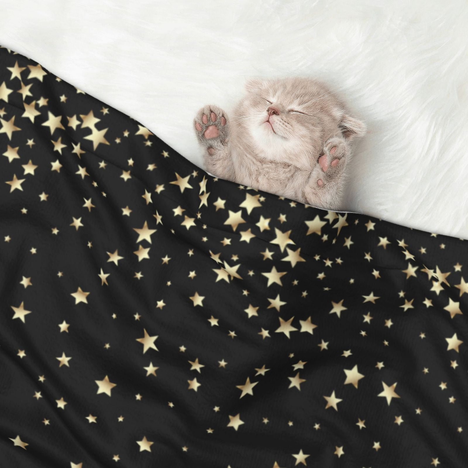 Naloa Star Silver Glitter Dog Blanket, 3 Sizes Cat Blanket for Indoor Cats Large Medium Small Dog Gifts-Small