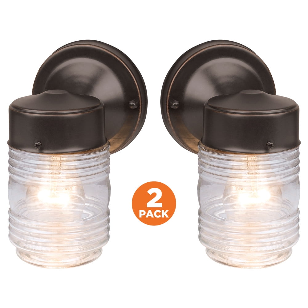 Design House 587311 Jelly Jar Classic 1Light 2Pack Indoor/Outdoor