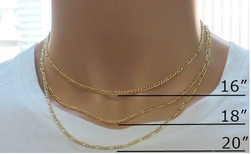 Solid 14kt Gold Figaro Chain 24 Inch Necklace Men Women Jewelry W | eBay
