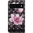 thumbnail image 3 of Case for Google Pixel 7 Pro Case Wallet with Card Holders - Lovely Colorful Pattern PU Leather Flip Phone Case TPU Shell Folio Cover Women Men for Google Pixel 7 Pro Black Pink Flower, 3 of 14