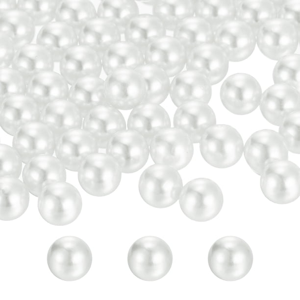 Uxcell 580pcs 10mm Perlas de Imitación Blancas ABS Rellenos para Jarrones 300g Relleno de Adornos para Manualidades