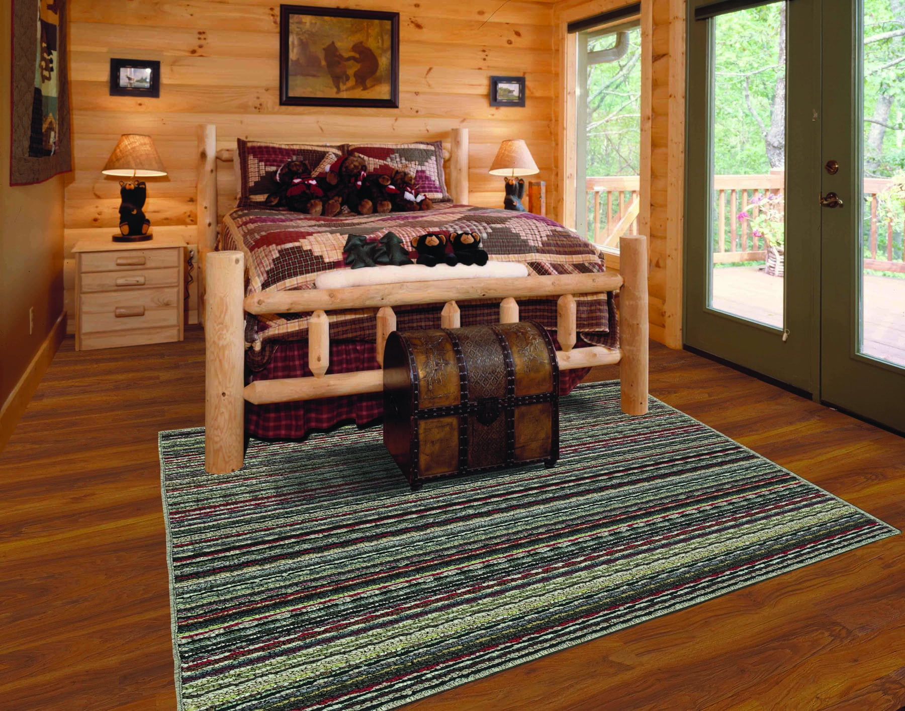Mainstays Carnival Stripe Polypropylene Assorted Multi Colors Indoor Area Rug, 54" x 72"