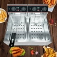thumbnail image 2 of OUYAWEI Friteuse Électrique Commerciale 6 L 2 Paniers Acier Inoxydable Température Réglable Maison Cuisine, 2 of 7
