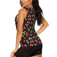 thumbnail image 3 of Bixox Women's Sweet Red Cherry Printed Sleeveless Fitness Workout Running Quick-Dry Tank Top, 3 of 5