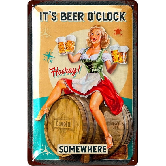 Vintage Beer Sign Beer Signs for man Cave, Metal Beer Signs, Funny Metal Bar Signs, Vintage beer signs - Embossed 12x8"