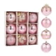 thumbnail image 2 of 9 adornos navideños de bolas brillantes, decoración colgante navideña surtida de 7,6 cm (3 pulgadas), irrompibles para jardín, , conciertos de Rosa, 2 of 8
