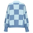 thumbnail image 5 of Azrian Clearance Sweater for Women, Long Sleeve Crewneck Knitted Tops Pullover Sweater Women's New Checkered Round Neck Long Sleeved Knitted Sweater, 5 of 6