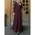 thumbnail image 3 of ZANZEA Women's Gown Night Irregular Hem Muslim Kaftan Abaya Long Maxi Dress, 3 of 4