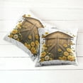 thumbnail image 6 of Ambesonne Rustic Throw Pillow Cover 2 Pack, Barn Cottage Summer Flowers, 18", Earth Yellow and Cocoa, 6 of 7