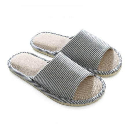 

Unisex Indoor Home Slippers Men Women Household Soft Linen Open-Toe Sandal Floor Slippers
