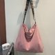 thumbnail image 3 of Bolso de mano grande para mujer, bolso cruzado, bolso de moda para mujer, bolso de pana, bolso de hombro de moda, gris y rosa, 3 of 5